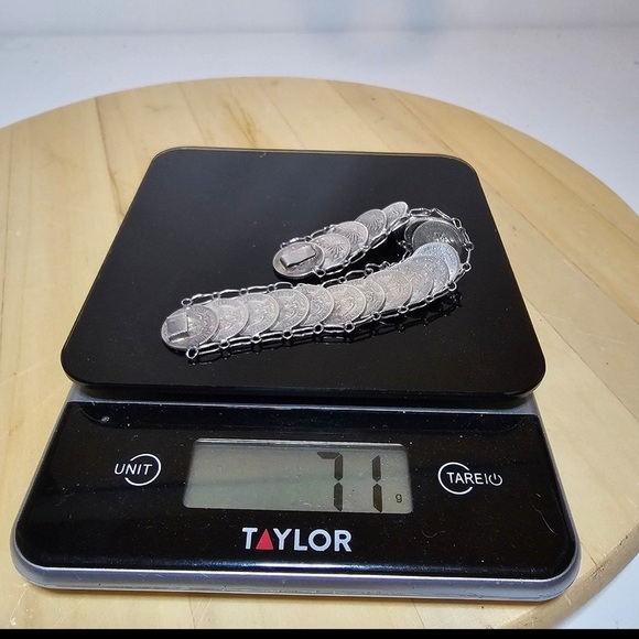 Mexico 20 Centavos .720 Silver Coin Bracelet 20 Coins Measures 8 In Weighs 71g - Picture 9 of 9